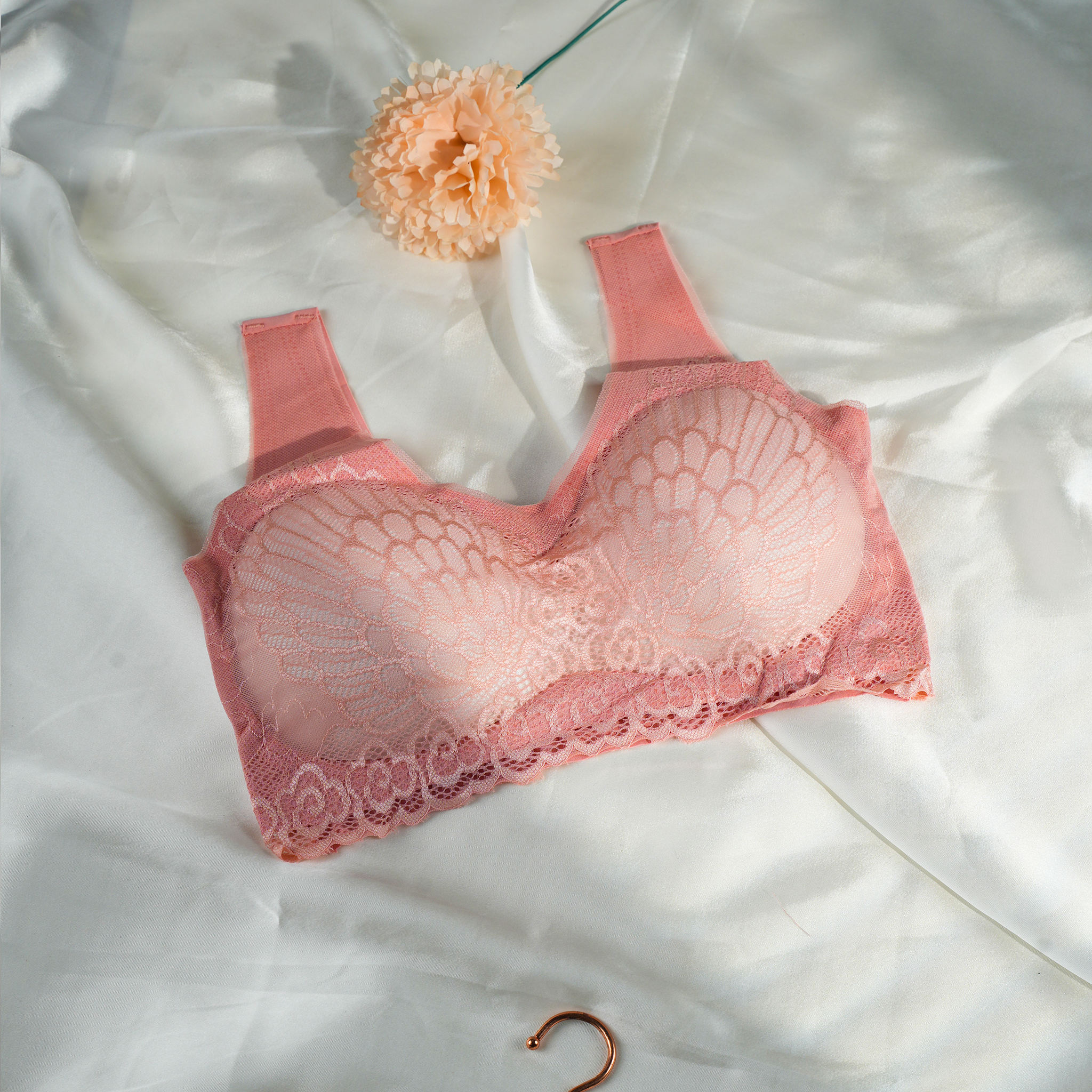 Lace Latex Seamless Push Up Bra